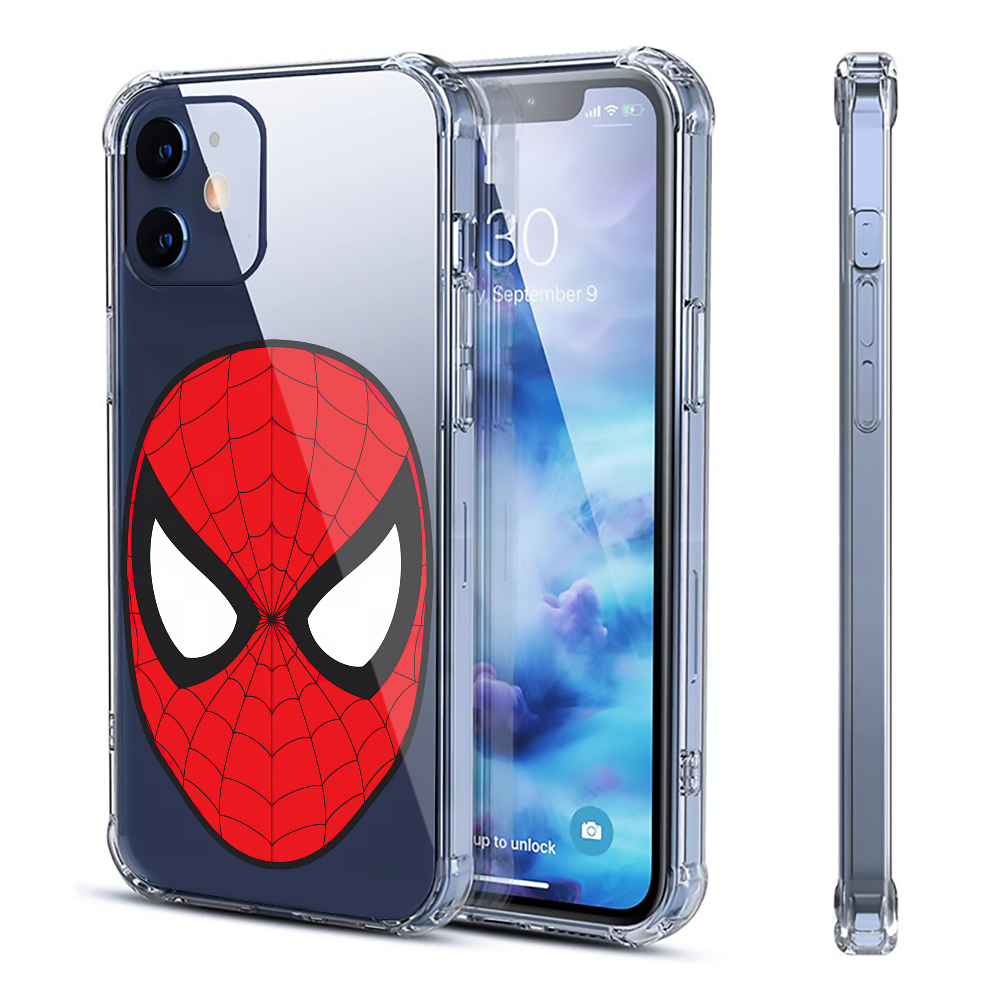 （画像用） Spider Man スパイダーマン 【iPhone 12シリーズ対応】透明スマホケース（クリアソフトケース）
